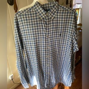 Men’s Ralph Lauren Classic Fit Blue Plaid Shirt LG